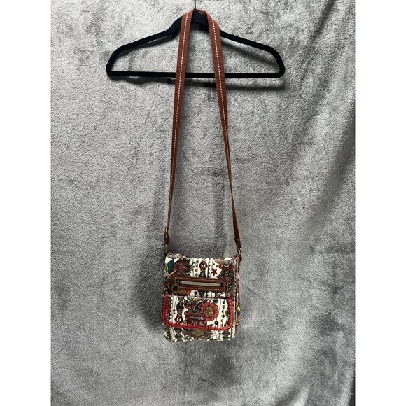 Sakroots Crossbody Bag Floral Design Zipper Compartments Adjustable Strap Boho - Picture 2 of 6